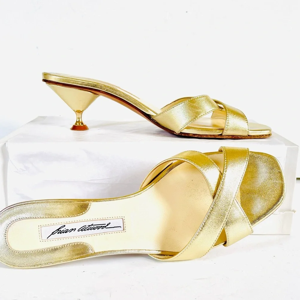 Brian Atwood champagne gold